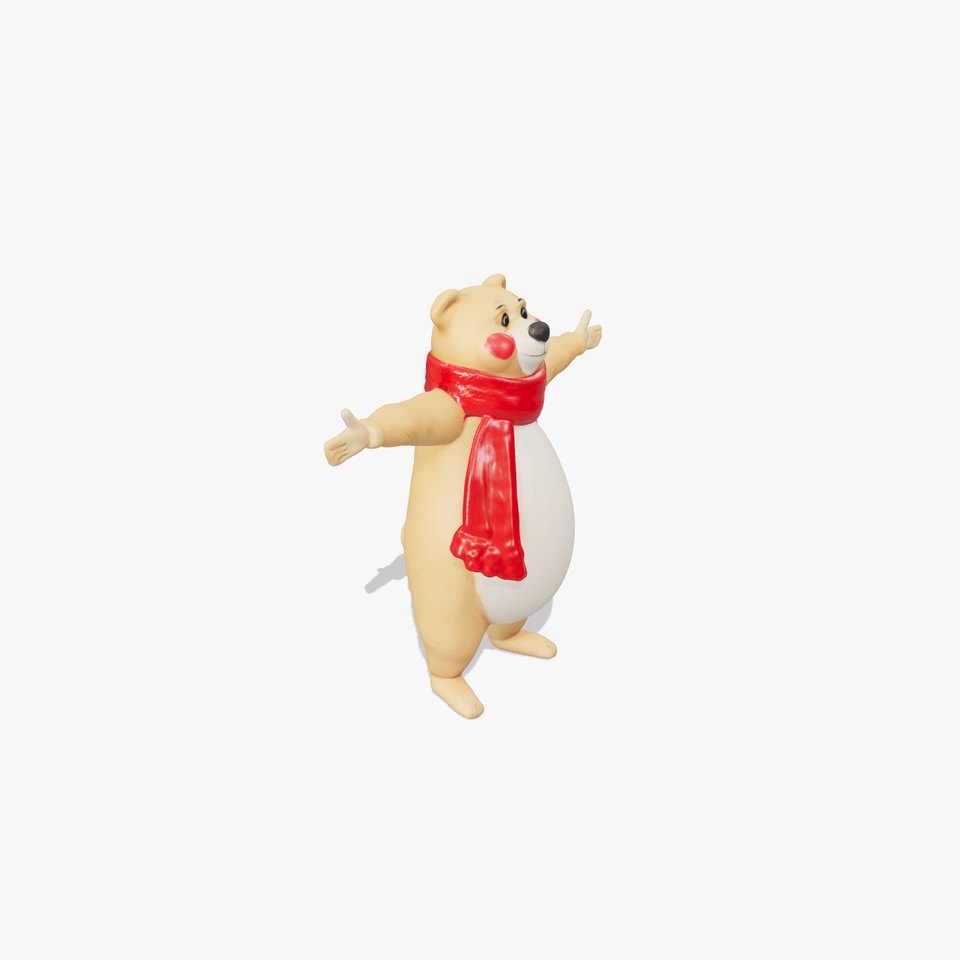 Cozy Bear Red Scarf model pack