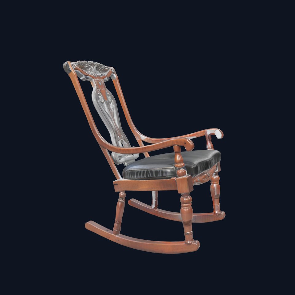 Elegant Oak Rocking Chair model pack