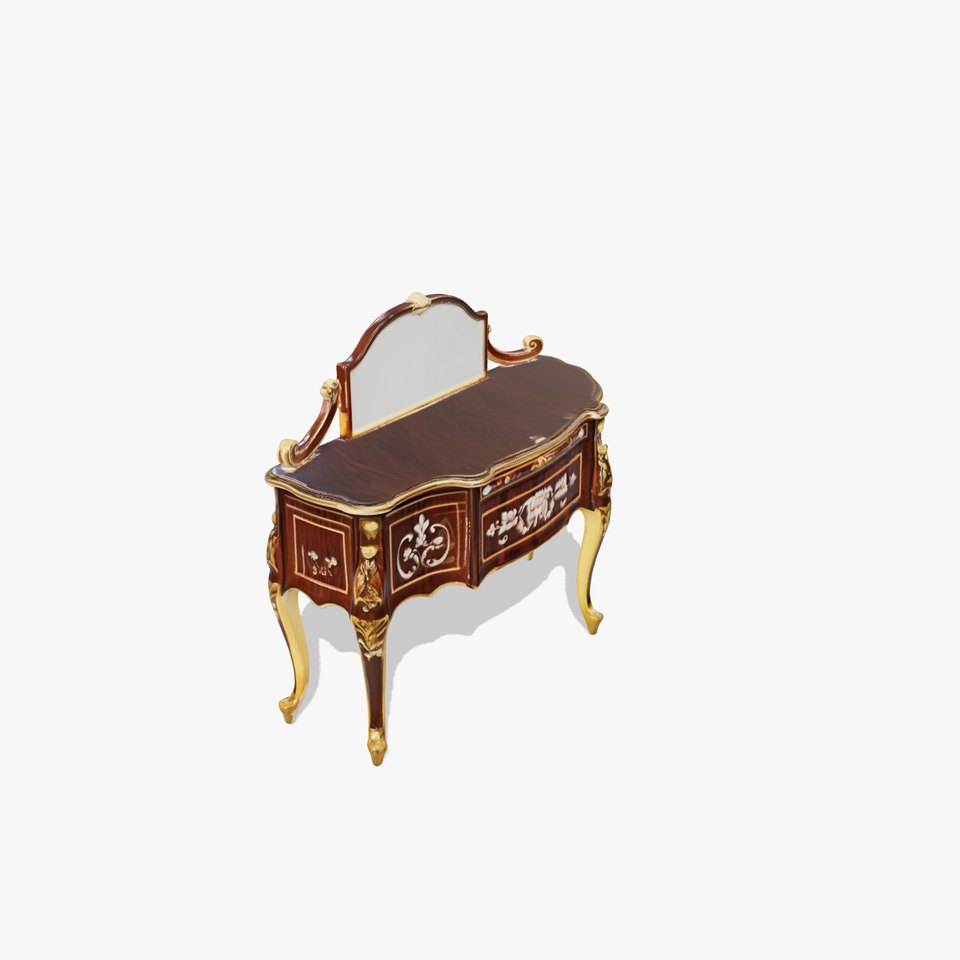 Elegant Walnut Vanity model pack