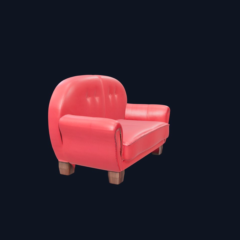 Red Velvet Sofa model pack