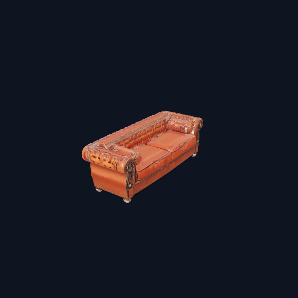 Classic Chesterfield Leather Sofa model pack