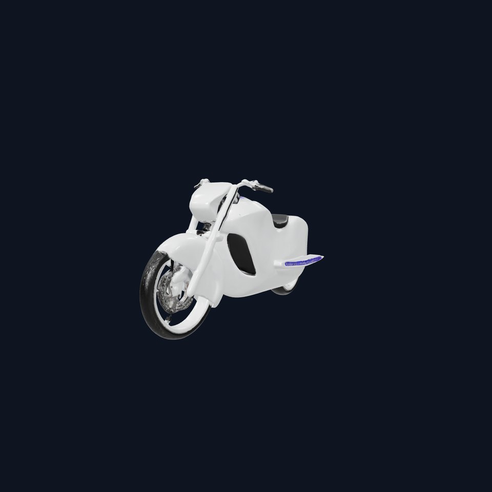 Futuristic Silver Motorcycle model pack