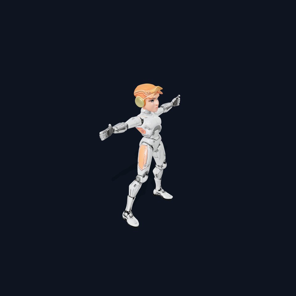 Futuristic Silver Robot model pack