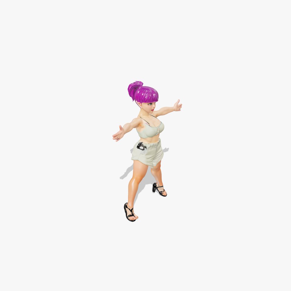 Vibrant Purple Hair Character model pack