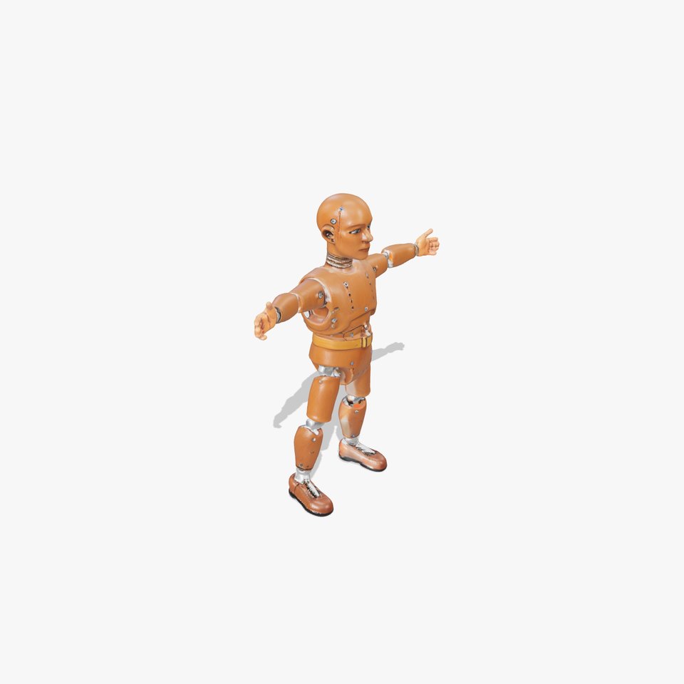 Wooden Mannequin Robot model pack