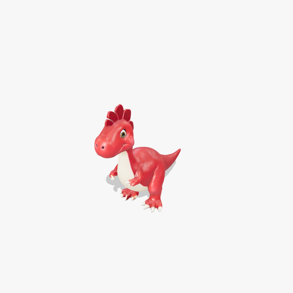 Red Cartoon Dinosaur model pack