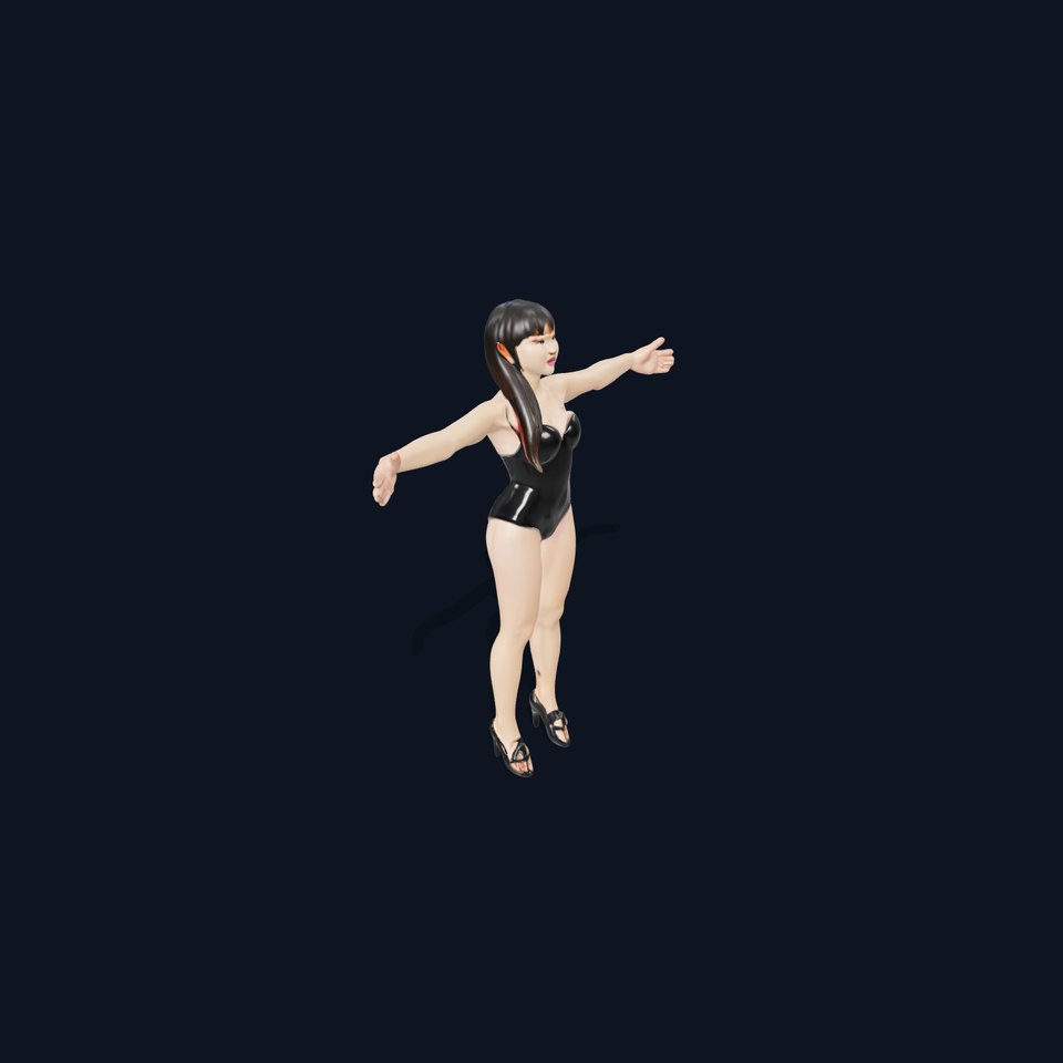 Elegant Black Swimsuit model pack