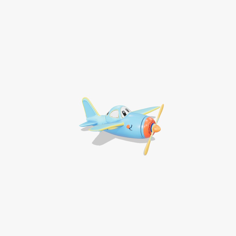Cheerful Blue Plane model pack