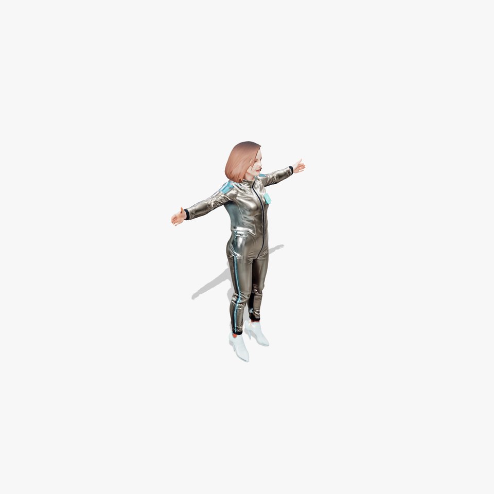 Sleek Silver Spacesuit model pack