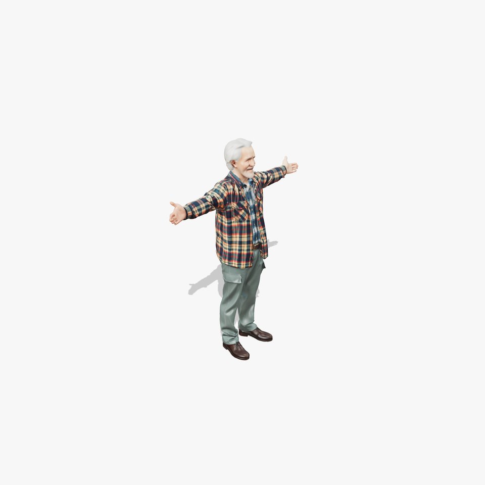 Plaid Shirt Casual Grandpa model pack