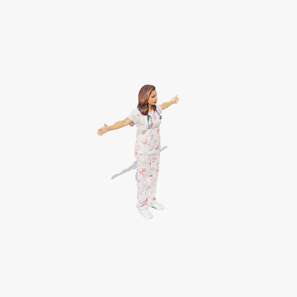 Pastel Nurse Uniform model pack
