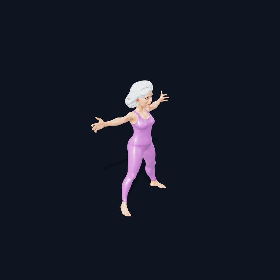 Elderly Yoga Enthusiast model pack