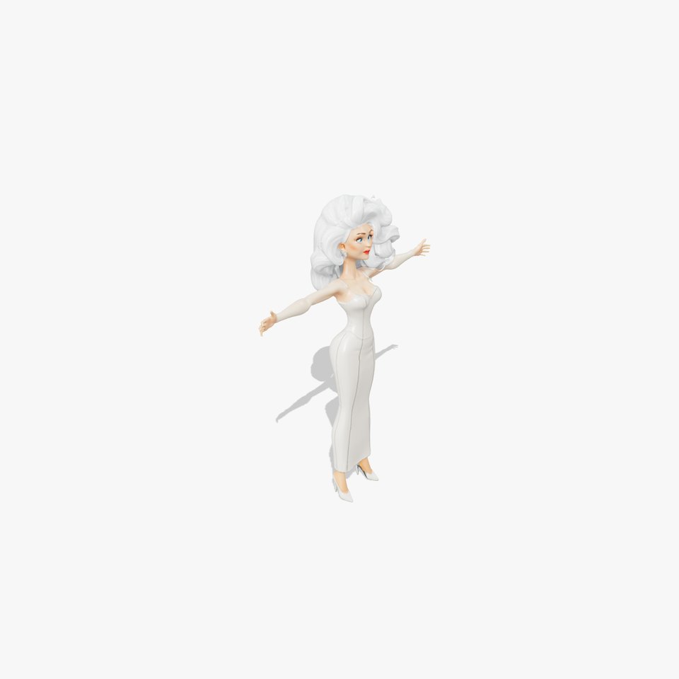 Elegant White Dress Character model pack