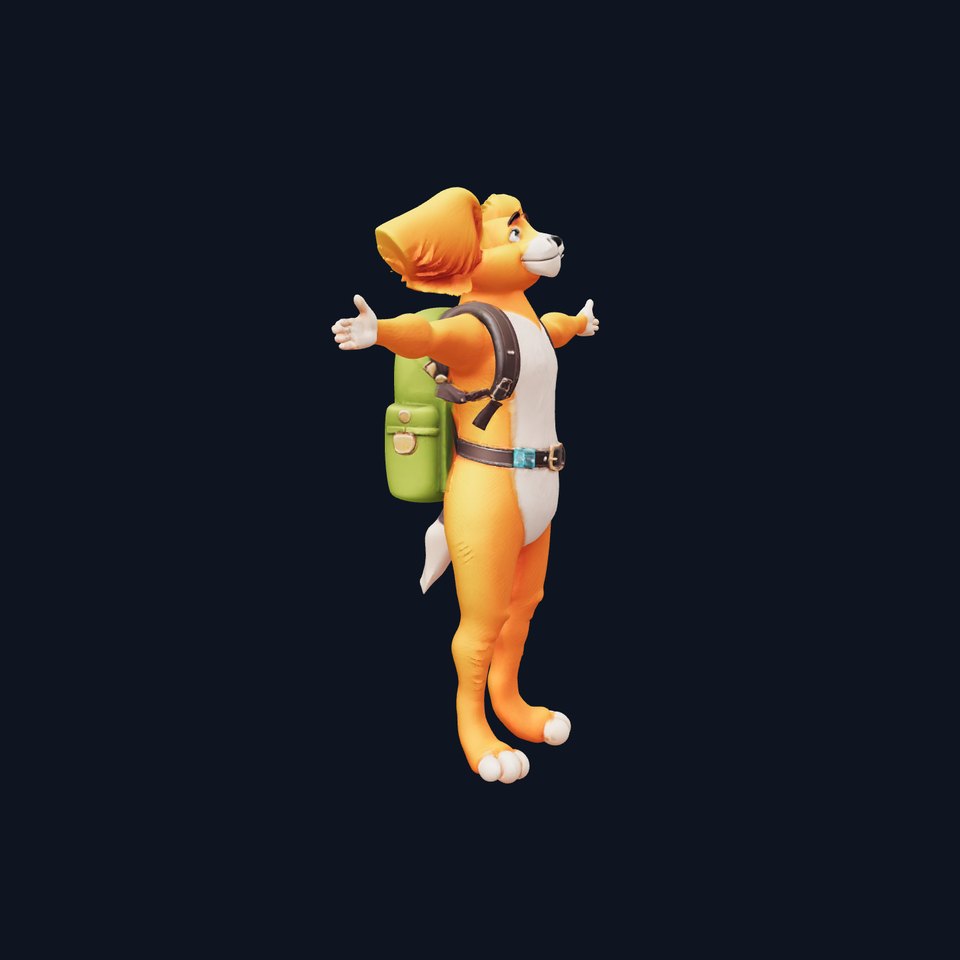 Cheerful Orange Canine model pack