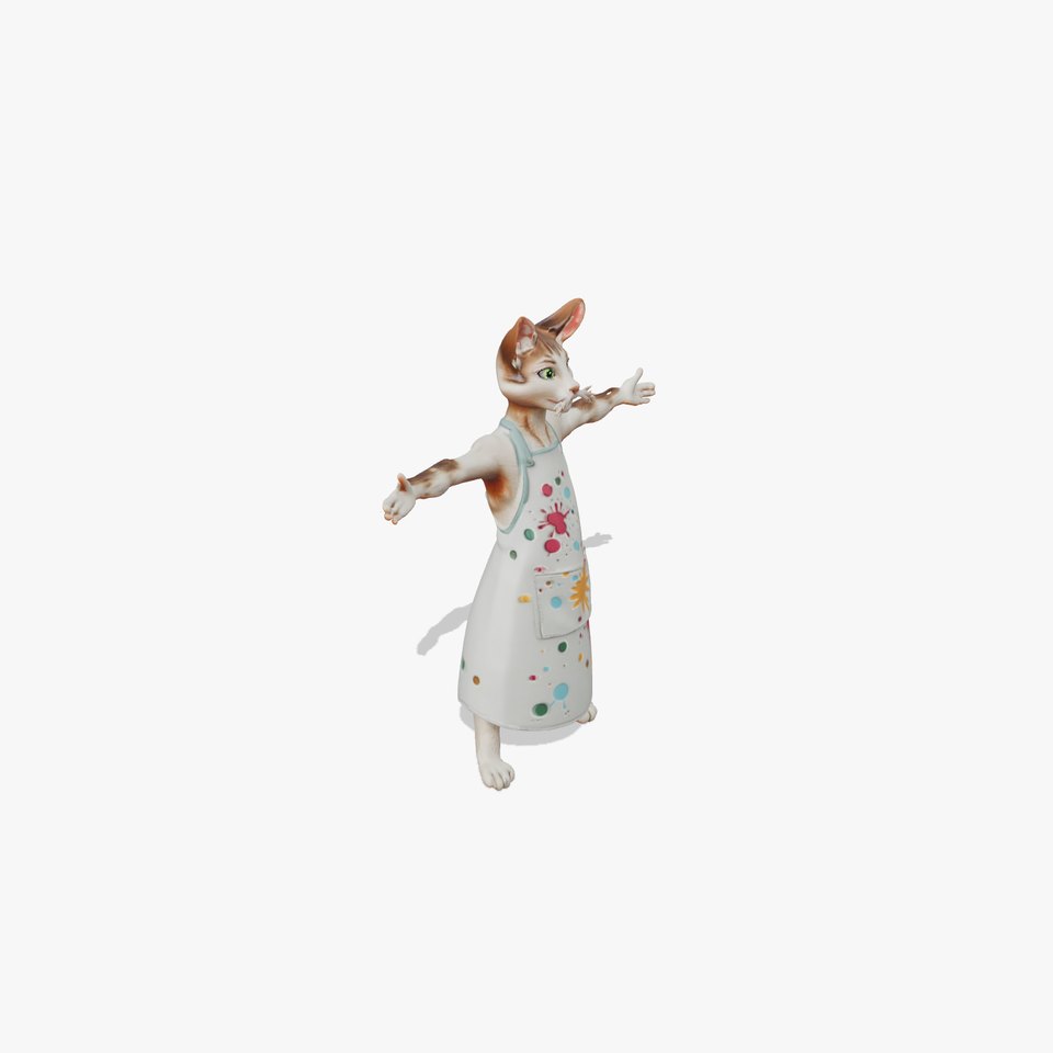 Cheerful Kitty Painter model pack