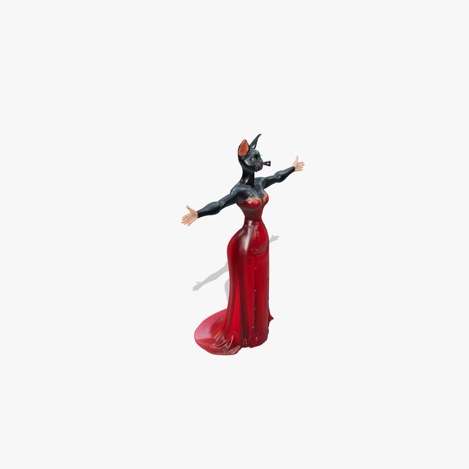 Elegant Catwoman Dress model pack