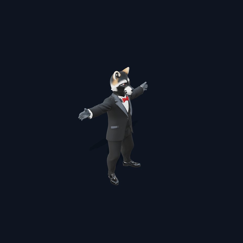 Charming Raccoon Tuxedo model pack