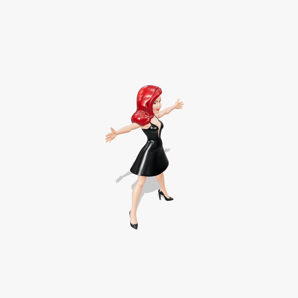 Elegant Black Dress Character model pack