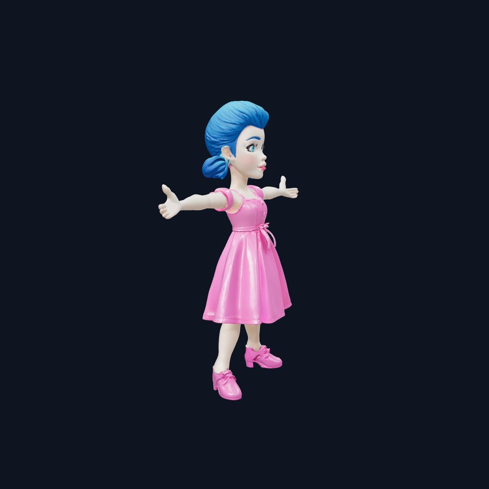 Pink Dress Kid model pack