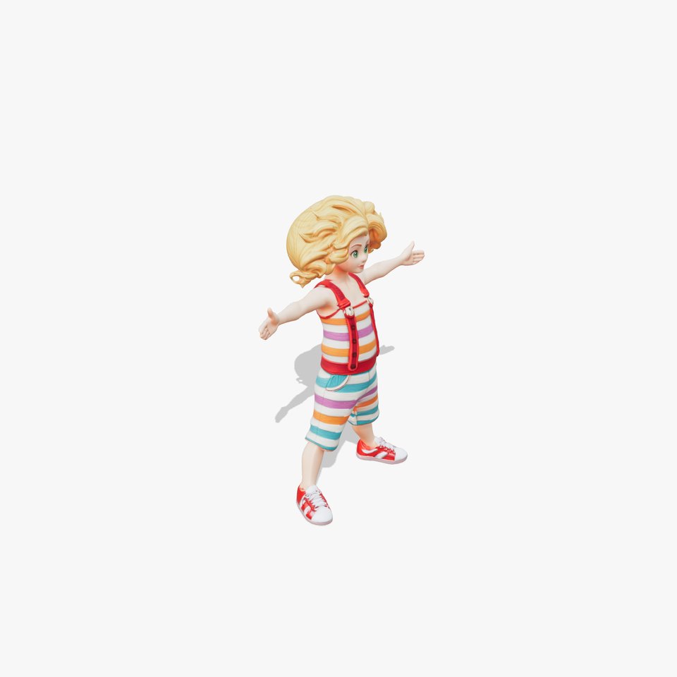 Playful Striped Overalls model pack