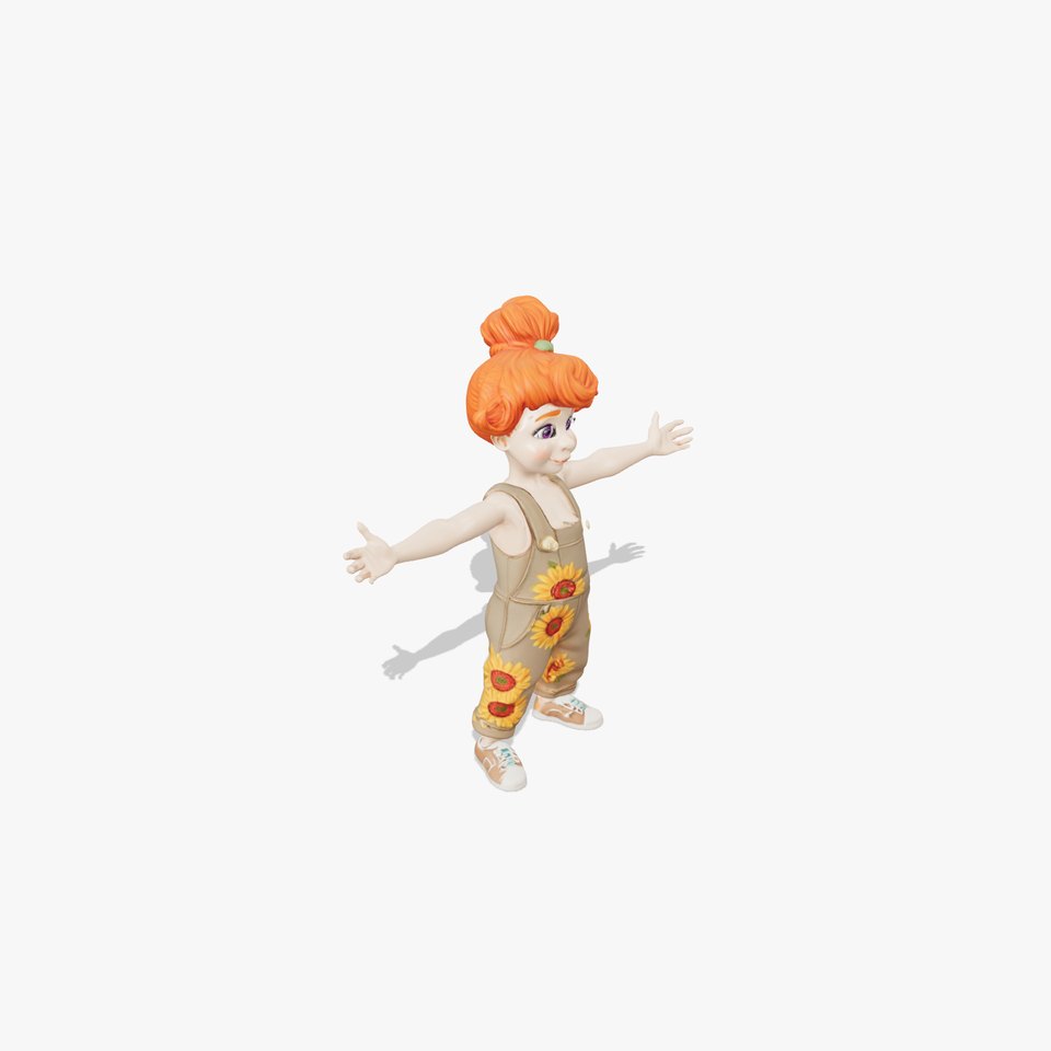 Sunflower Overalls Character model pack