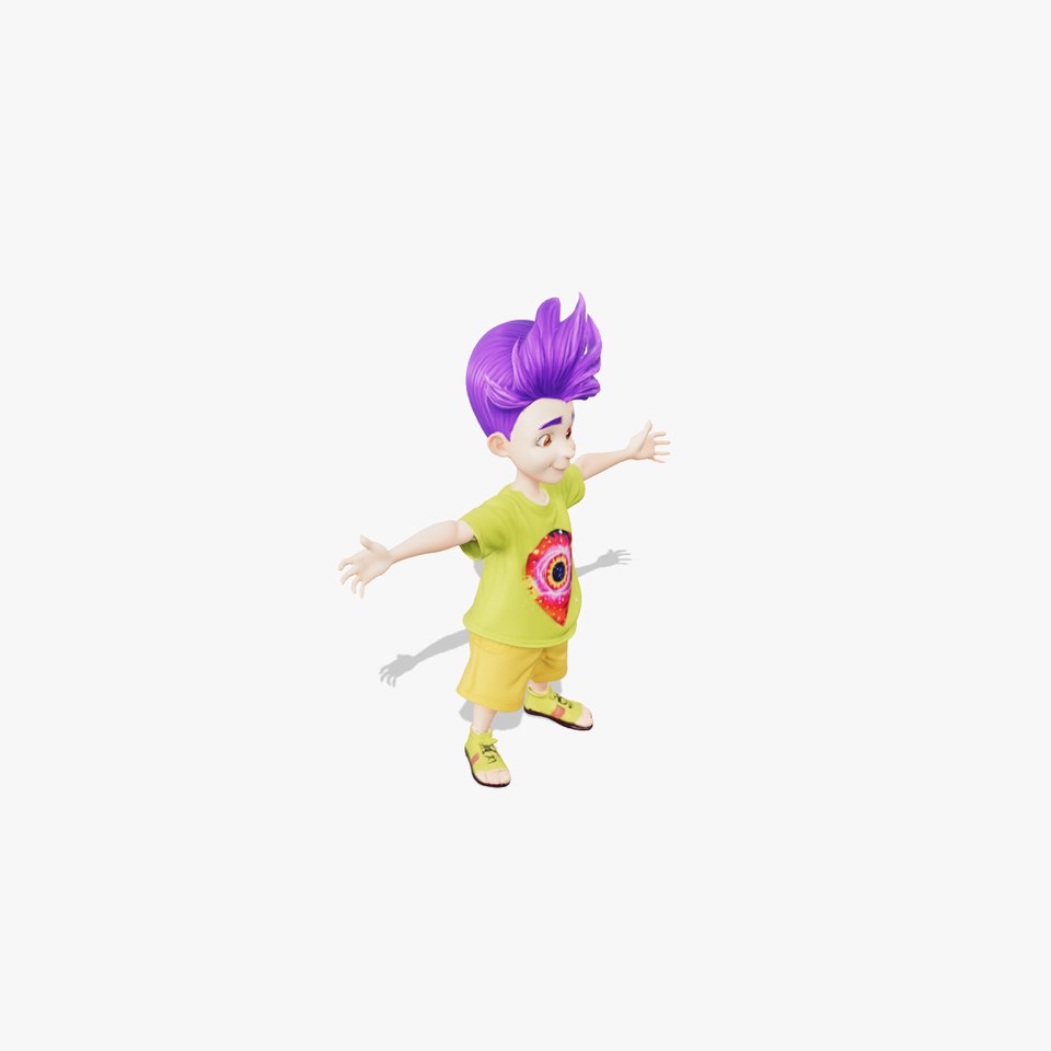 Vibrant Violet Hair Character model pack