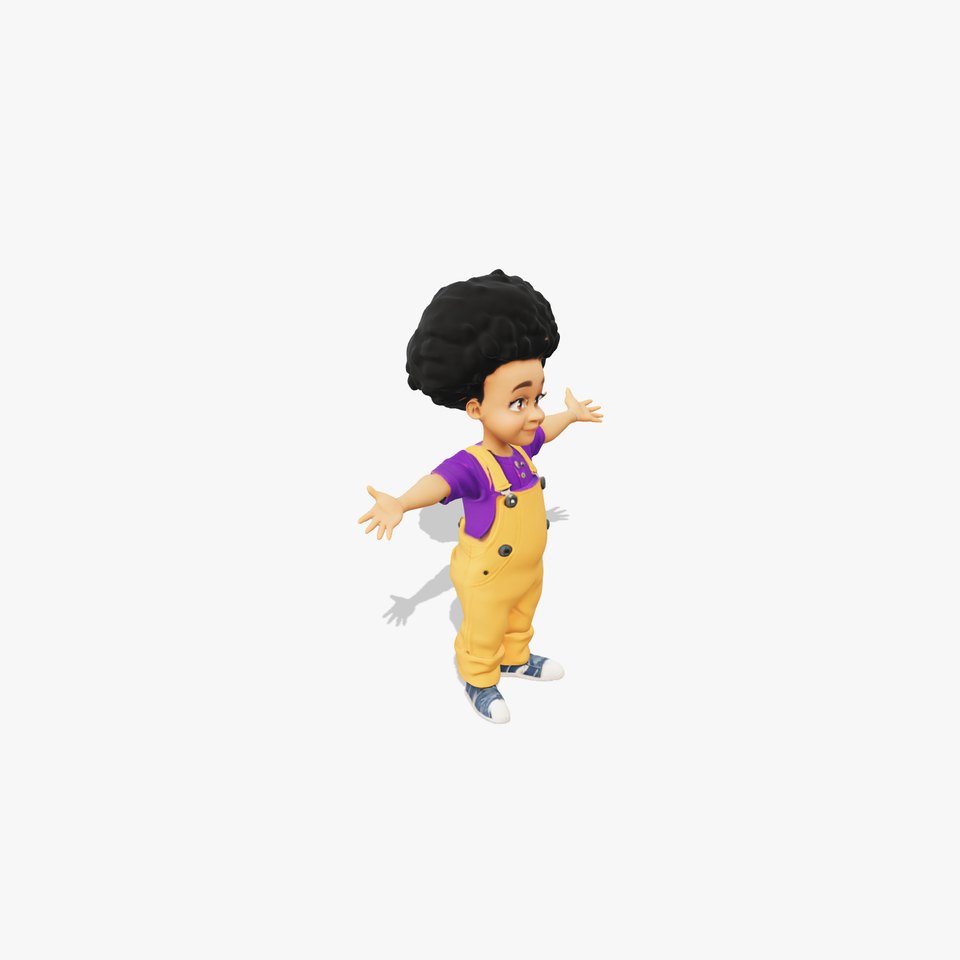 Joyful Character in Overalls model pack