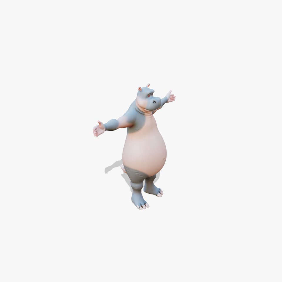 Cheerful Hippo Character model pack