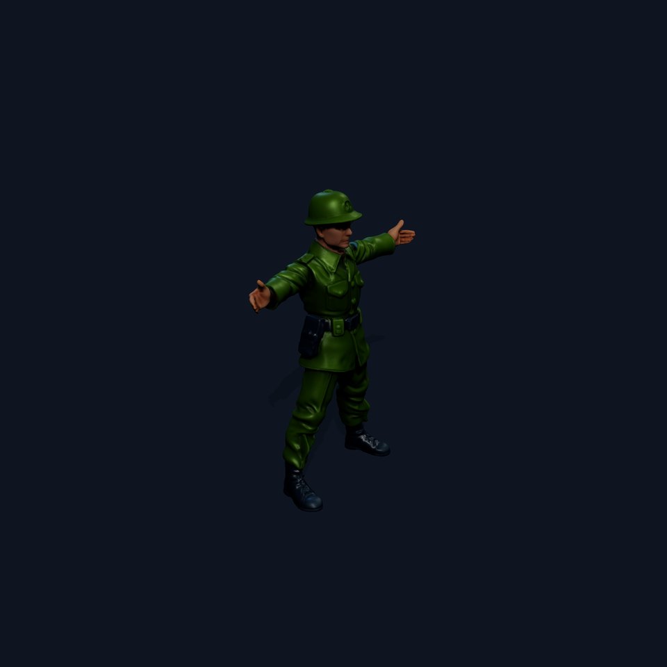 Military Infantryman Green Uniform model pack