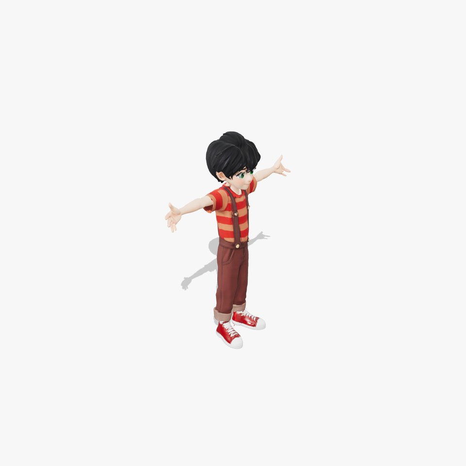 Cheerful Striped Boy model pack