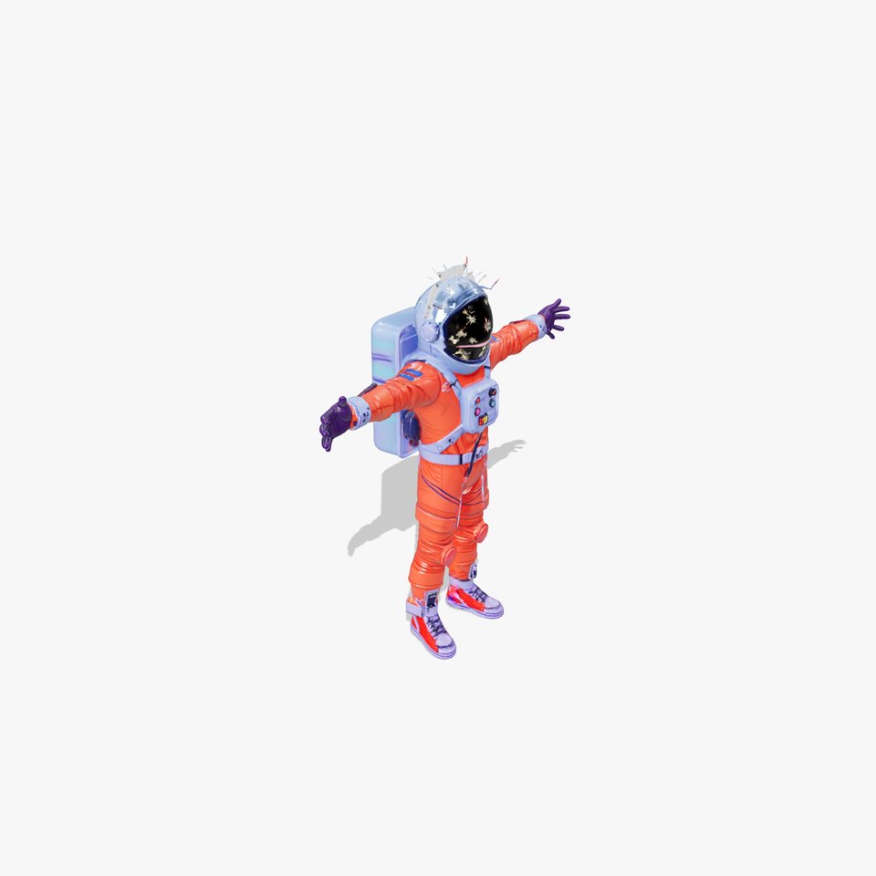 Vibrant Orange Spacesuit model pack