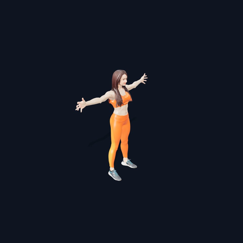 Vibrant Orange Fitness Attire model pack