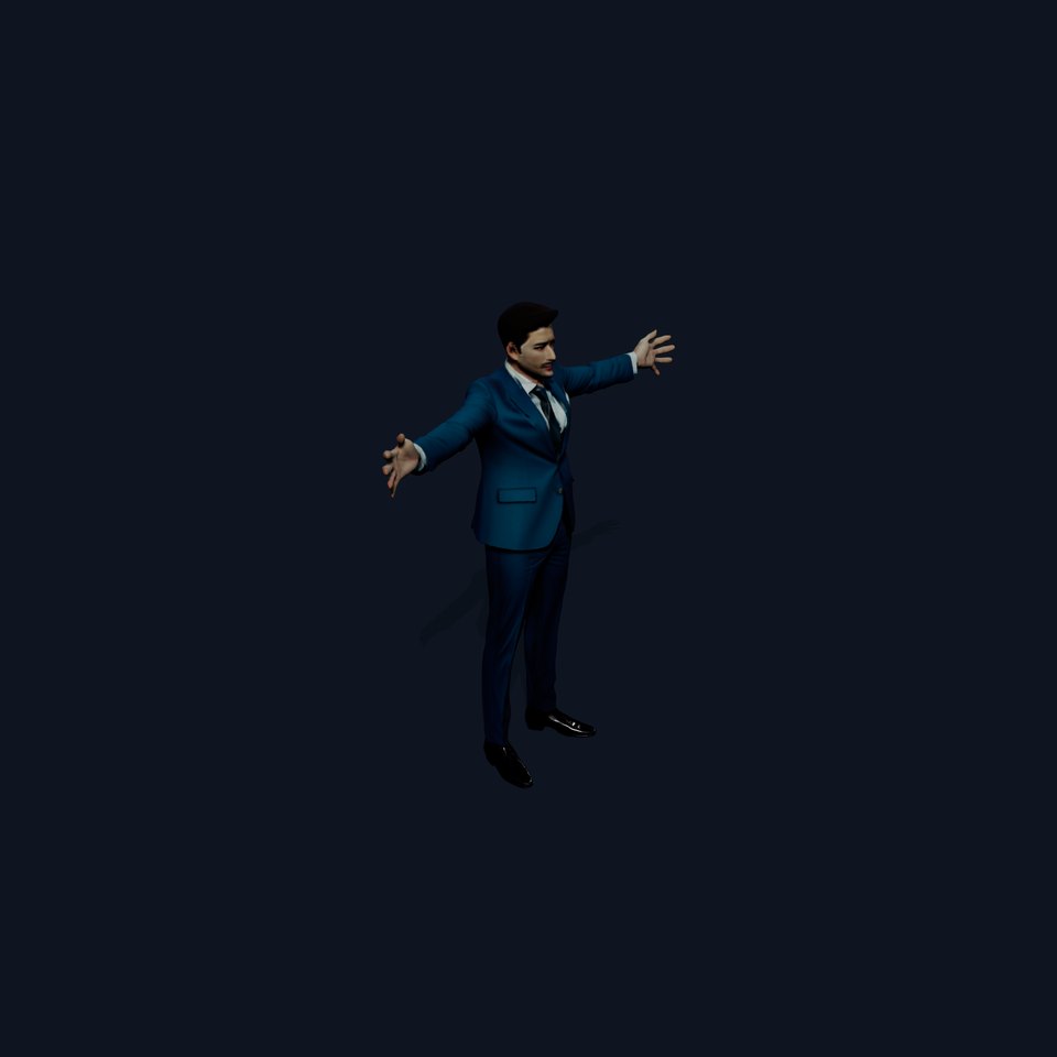Elegant Blue Suit model pack
