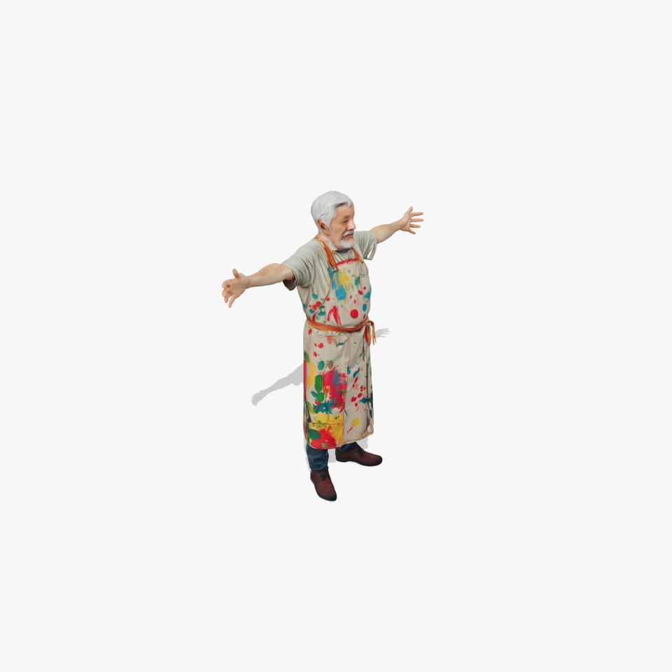 Colorful Artist Apron model pack
