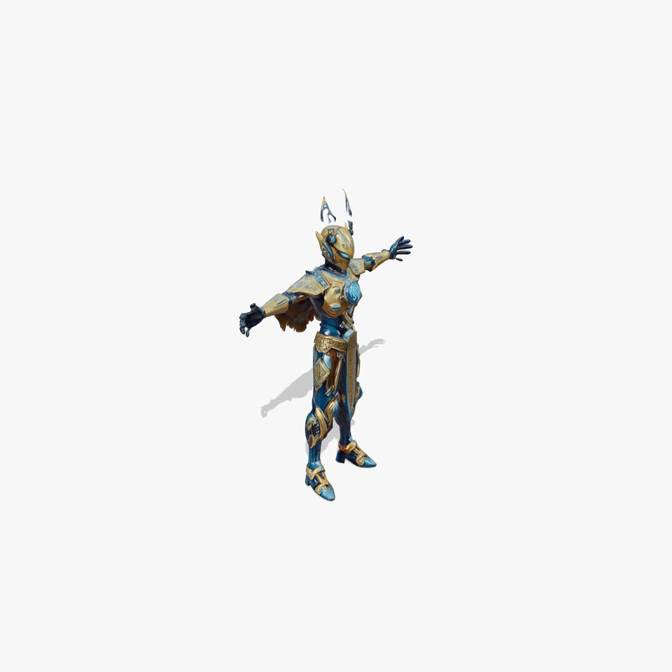 Futuristic Golden Warrior model pack