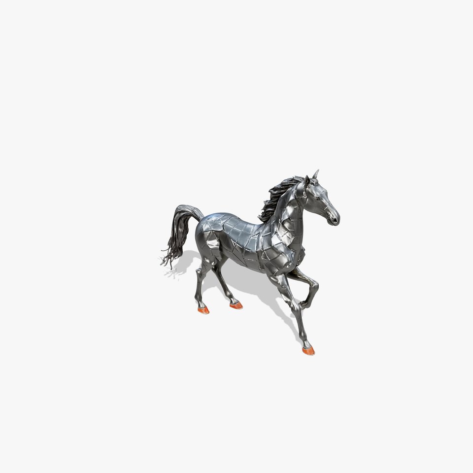 Sleek Metallic Horse model pack