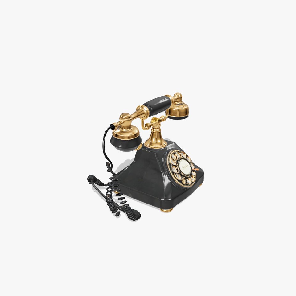 Vintage Black Gold Telephone model pack