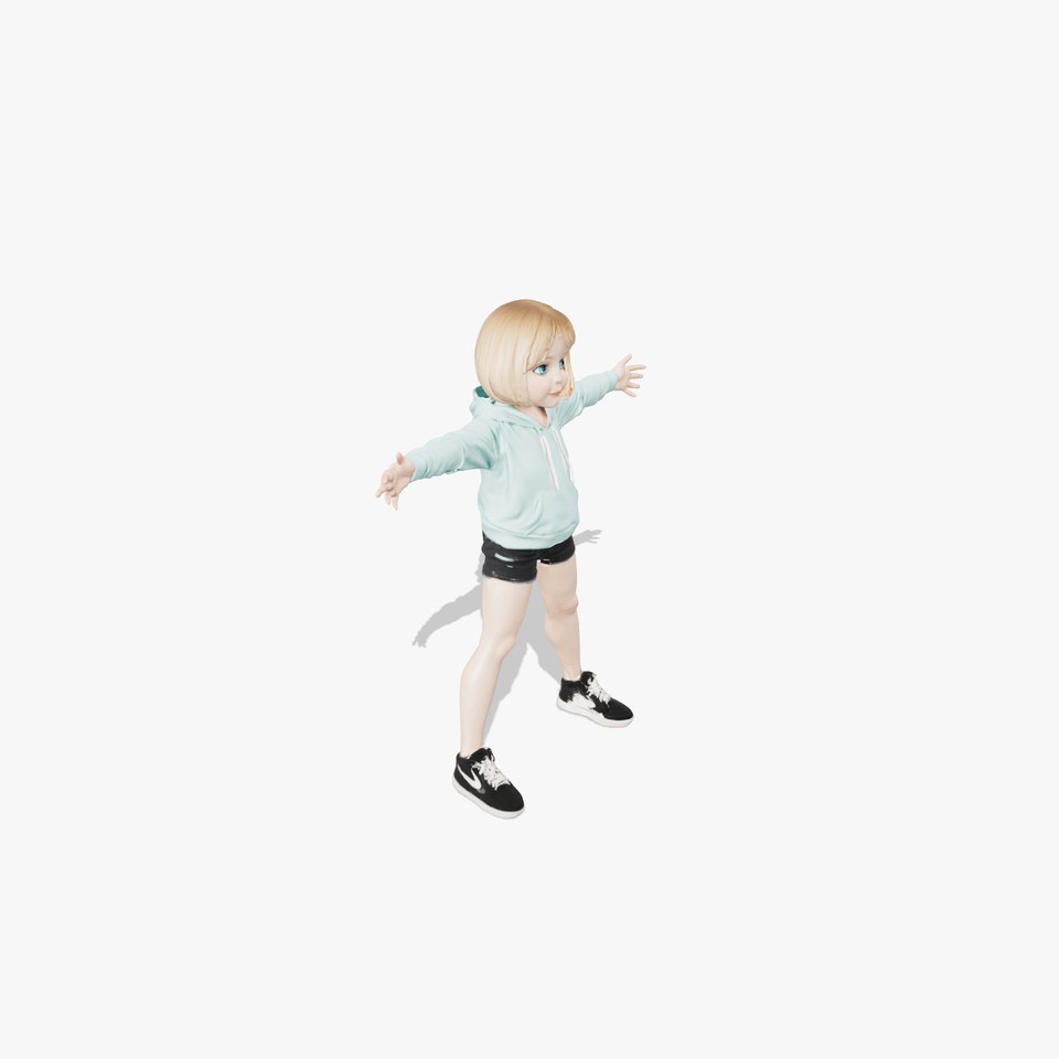 Animated Girl Hoodie model pack